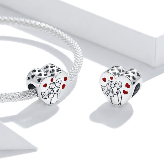 Ασημενιο Charm 925 Silver Married Couple Hearts
