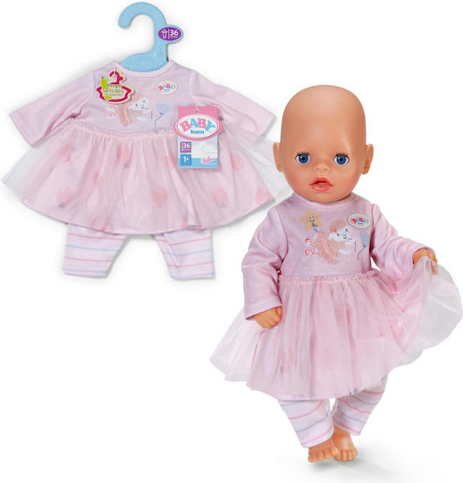 ZAPF Creation Baby Born Ρουχαλάκια Pink Dress with Sleeves
