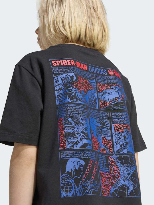 Kids T-shirt Black/Off White Spider-man