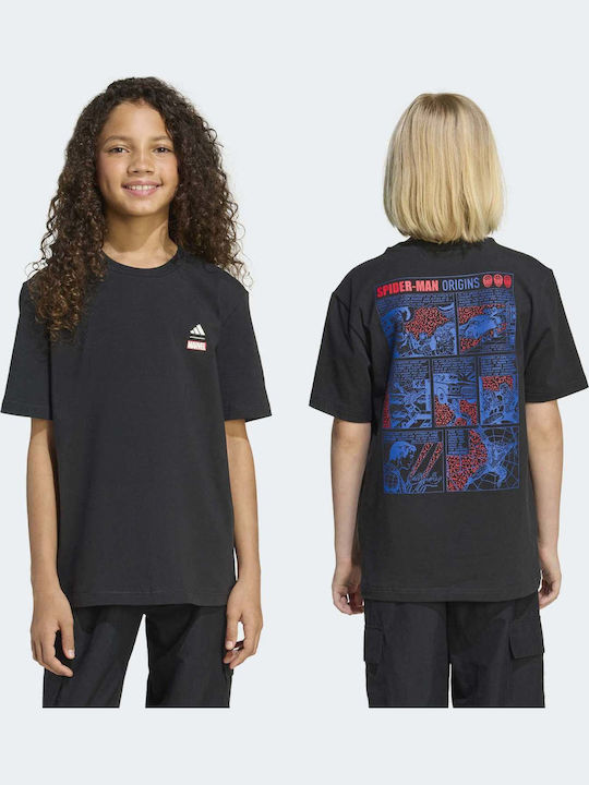 Kids T-shirt Black/Off White Spider-man