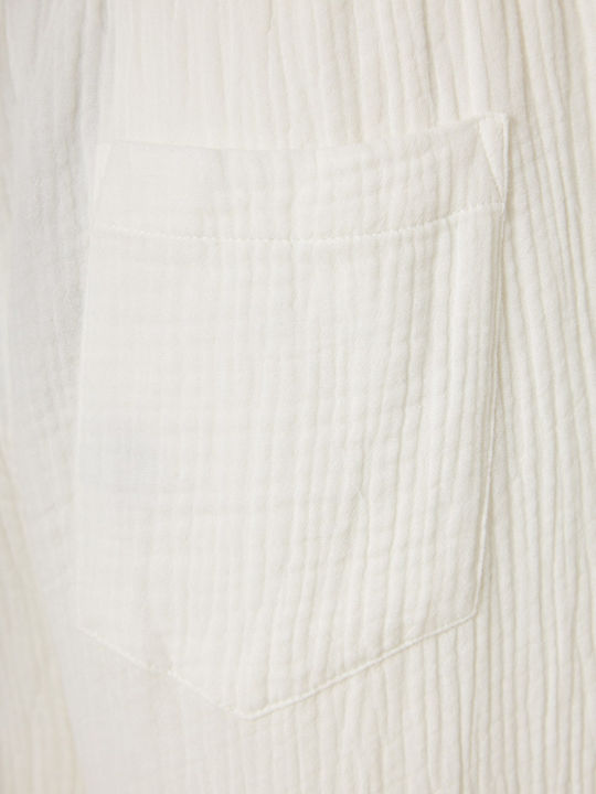 Damen Baumwollhose mit Gummiband Off-White FBL013-130-02