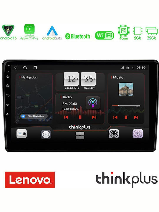 Lenovo Car Audio System for Renault Express 2020-2025 (Bluetooth/USB/AUX/WiFi/GPS/Apple-Carplay/Android-Auto) with Touch Screen 9"