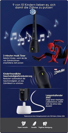 Oral-B iO Kids Children's Electric Toothbrush with Timer for 6+ Years Spiderman with Travel Case