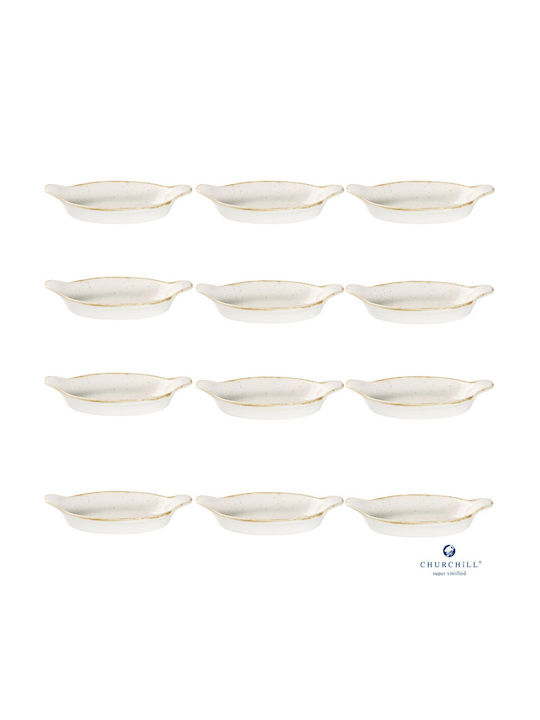 Churchill 1795 Serving Platter Oval Porcelain Beige 23.2x15.2cm 12 Pieces