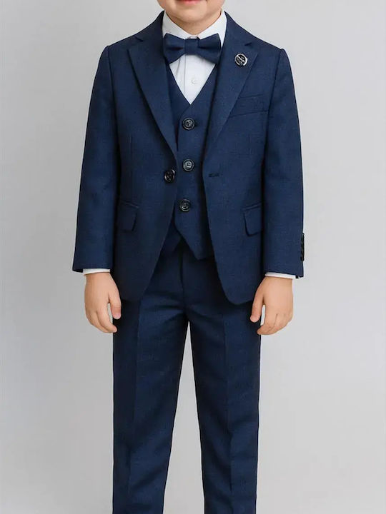 Extan Bebe Baptism Suit with Vest for Boy Blue