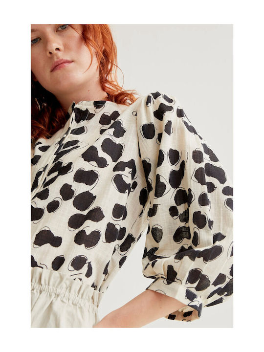 Long Sleeve Women's Shirt Dalmatian Print