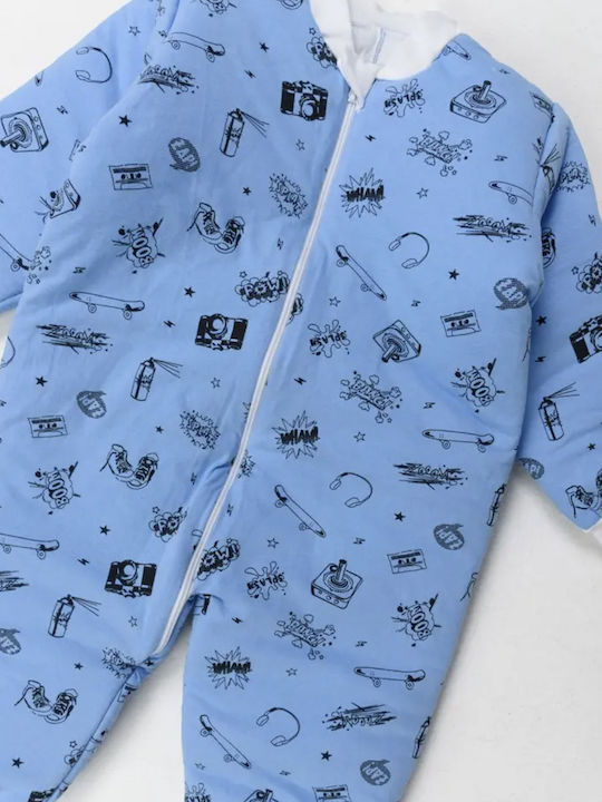 Cherry Winter Schlafsack mit Füßen Bear Hellblau