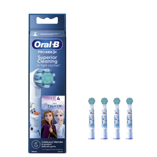 Oral-B Rezerve Periuță Electrică Pro Kids 4 Bucăți Pentru 3+ Ani Olaf