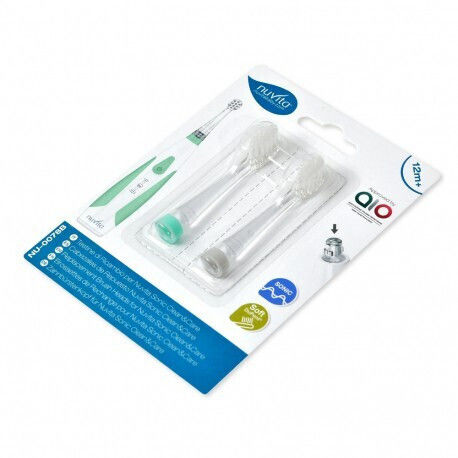 Nuvita Replacement Electric Toothbrush Heads Sonic Clean & Care Medium 2 Pieces For 18m+