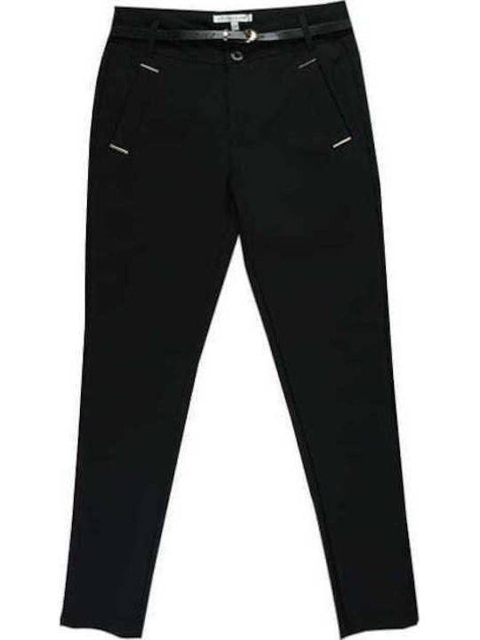Women's Fabric Trousers in Straight Leg Black