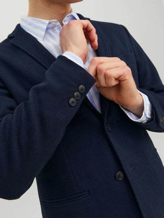 Men’s Suit Jacket with Slim Fit Navy Blue