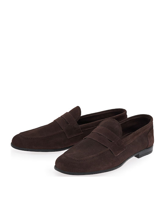 Suede Ανδρικά Loafers σε Καφέ Χρώμα