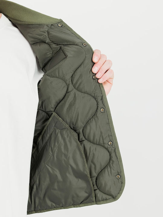 Sleeveless Jacket Dark Olive