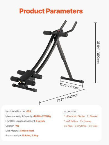 Vevor Abs Training Equipment Home Adjustable Core Trainer Abs Jfjqgshgdhkxt430mv9