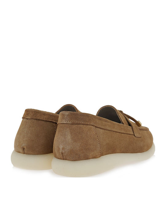 Δερμάτινα Γυναικεία Loafers σε Καφέ Χρώμα