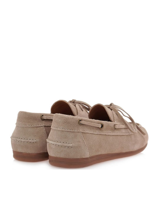 Δερμάτινα Γυναικεία Boat Shoes σε Μπεζ Χρώμα