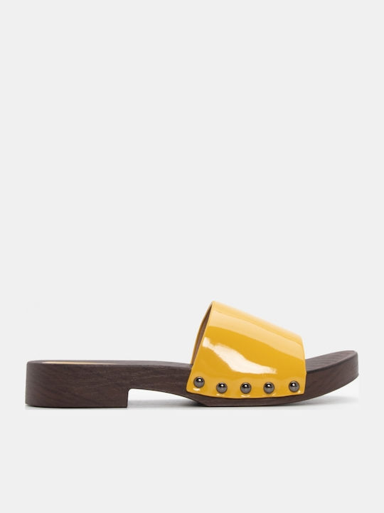 Flat Mules σε Κίτρινο Χρώμα