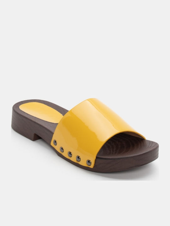 Flat Mules σε Κίτρινο Χρώμα