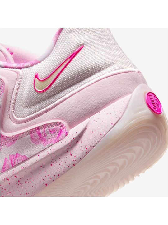 KD 18 Aunt Pearl Low Basketball Shoes Pearl Pink Laser Fuchsia Tulip Pink Playful Pink Pink Foam Glacier Blue