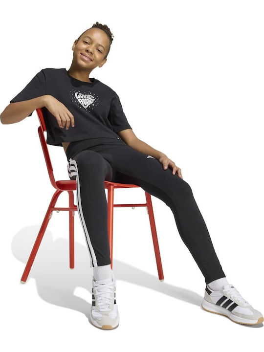 Kids Crop Top Short-Sleeved Black Adidas