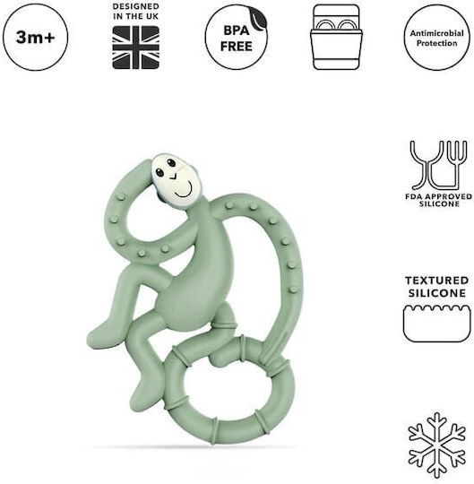 Matchstick Monkey Monkey Beißring & Zahnen Linderung für 3 Monate+ Grün