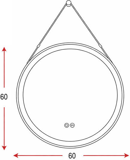 Καθρεφτης Μπανιου Ιμαντα Led Αφης Mirrorlux Selene S-4676b Στρογγυλος Φ-600mm Μαυρος Καθρεφτης Μπανιου Ιμαντα Led Αφης Mirrorlux Selene S-4676b Στρογγυλος Φ-600mm Μαυρος