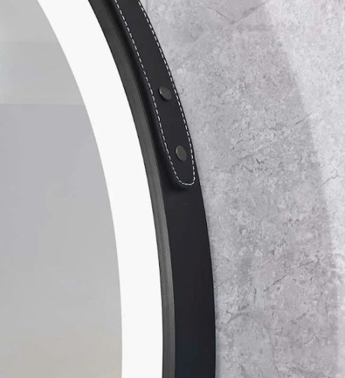 Bathroom Mirror Led Touch Mirrorlux Selene S-4676b Round Frame Diameter 600mm Black