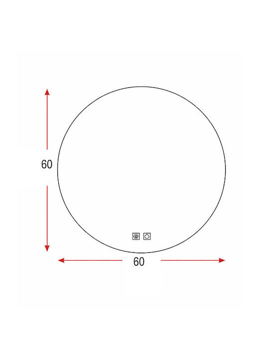 Bathroom Mirror Led Touch Mirrorlux Iris S-4528 Round Diameter 600mm