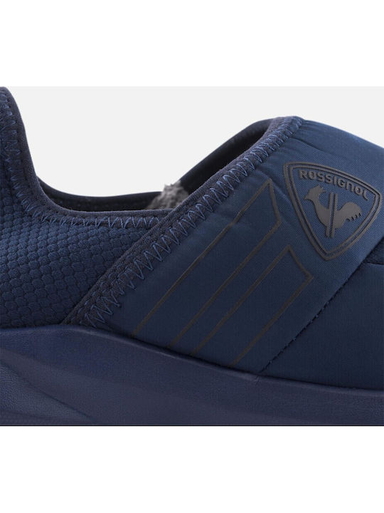 Heel Enclosed Winter Men's Slippers Blue