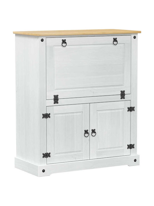 vidaXL Επιδαπέδια Κάβα Ποτών Ξύλινη Λευκή 97x45x114εκ.