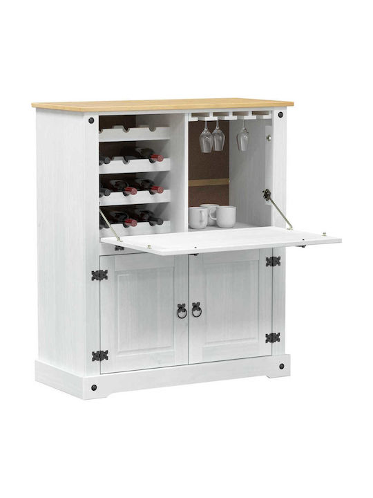 vidaXL Επιδαπέδια Κάβα Ποτών Ξύλινη Λευκή 97x45x114εκ.