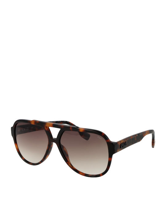 FILA Unisex Sunglasses with Brown Tartaruga Plastic Frame and Brown Gradient Lens SFI459V 0C10