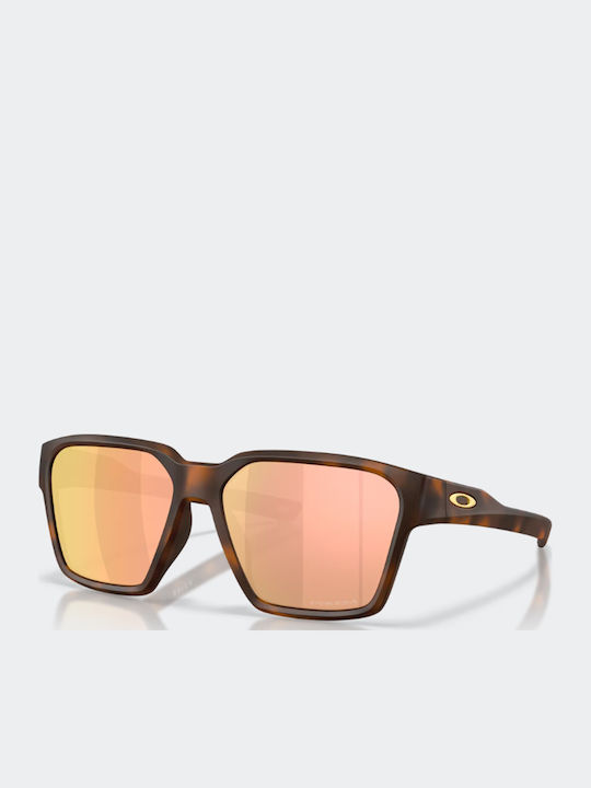 Oakley Herren Sonnenbrille mit Braun Schildkröte Kunststoff Gestell und Rosa Spiegel Linse OO9497-06