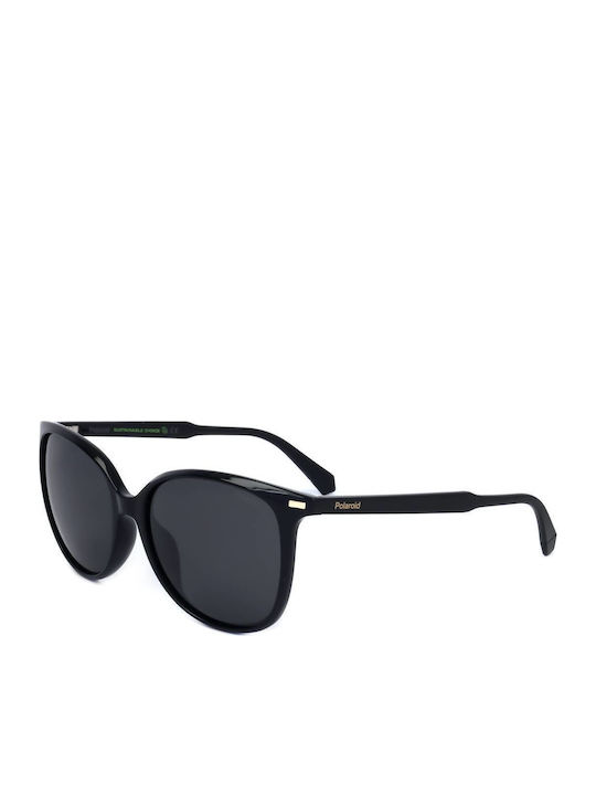Polaroid Women's Sunglasses with Black Plastic Frame and Black Polarized Lens PLD4125/G/S 807