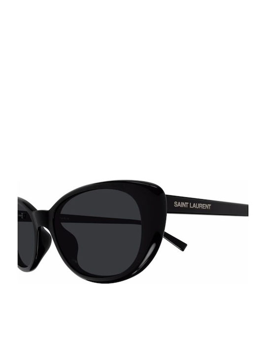 Ysl Women's Sunglasses with Black Plastic Frame and Black Lens
