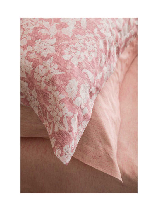 Vesta Home Sanel-2 Σετ Μαξιλαροθήκες Oxford Ροζ 55x75εκ.