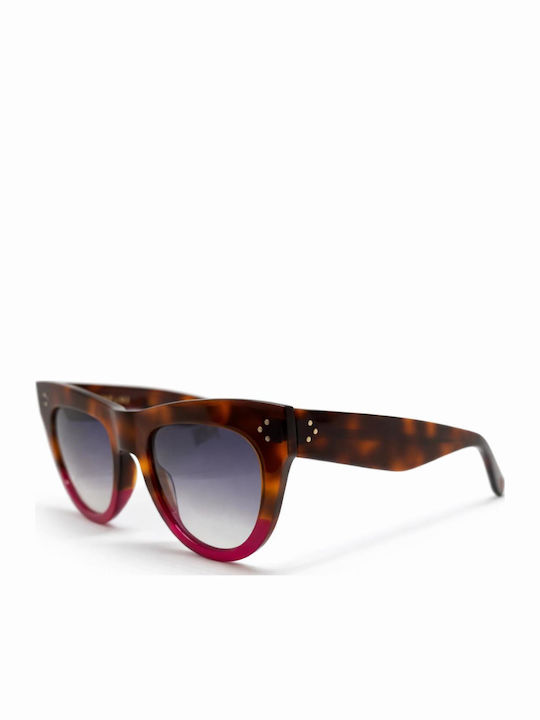 Celine Women's Sunglasses with Multicolour Plastic Frame and Brown Gradient Lens CL40016I-55B
