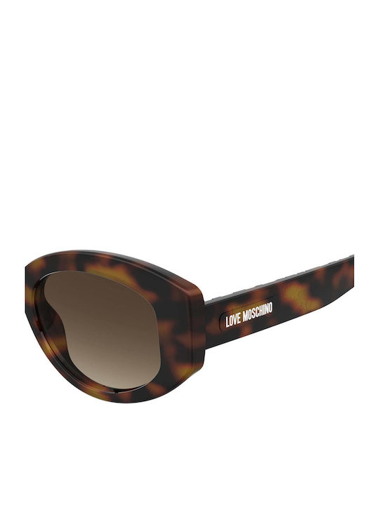 Moschino Unisex Sunglasses With Brown Horn-Rimmed Frame And Brown Lens MOL105/S WR9/HA