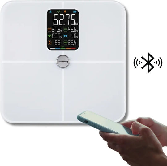 Klausberg Smart Cântar de Baie 180kg cu Bluetooth Alb KB-7941
