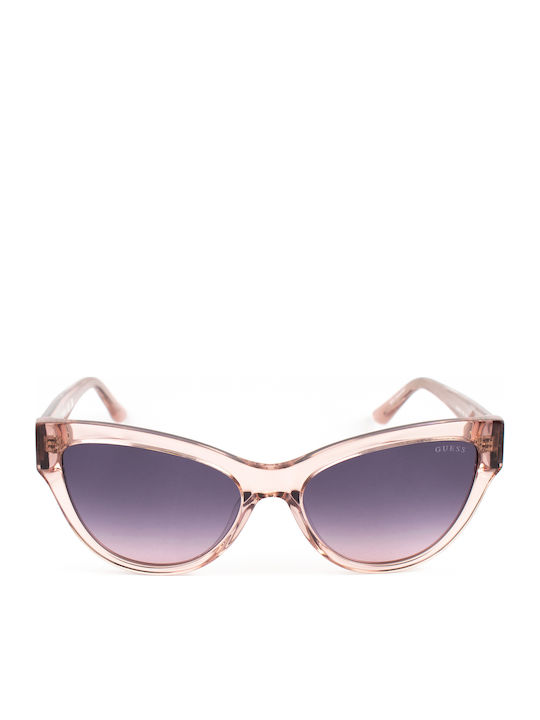 Guess Woman Sunglasses with Black Horn-Rimmed Frame and Purple Gradient Lens GU00112 57Z