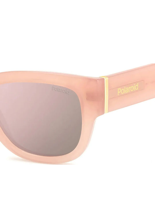 Polaroid Women's Sunglasses with Pink Plastic Frame and Pink Mirror Lens pld6213/s/x 35J/JQ