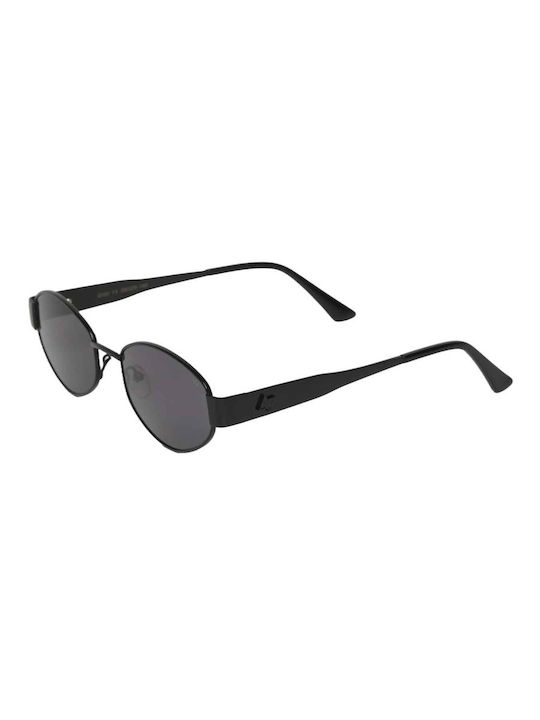 AV Sunglasses Gigi Unisex Sunglasses with Black Metal Frame and Black Lens