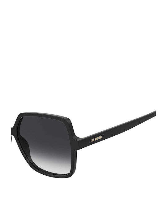 Moschino Unisex Sunglasses with Black Horn-Rimmed Frame and Black Lens MOL102/S 807/9O