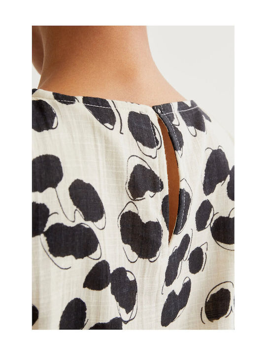 Summer Midi Shirt Dress with Dalmatian Print