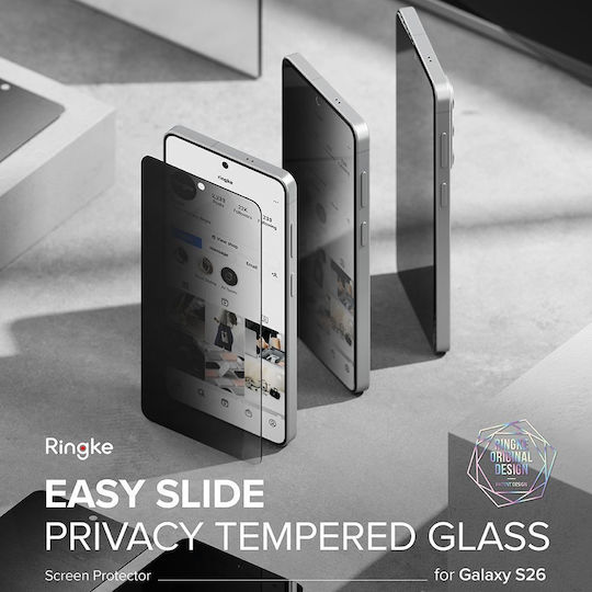 Ringke Easy Slide Datenschutz Gehärtetes Glas 2 Stück Schwarz Galaxy S26