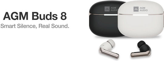 AGM Buds 8 Bluetooth Kopfhörer mit Schweißbeständigkeit und Ladekoffer Beige