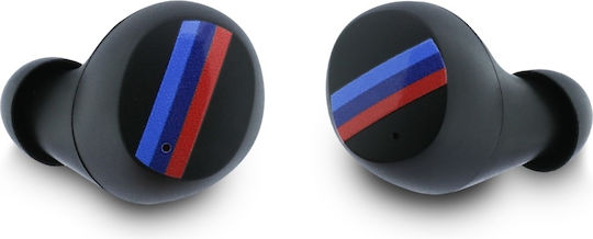 BMW Metal Logo In-ear Bluetooth Handsfree Headphones with Sweat Resistance and Charging Case Blue