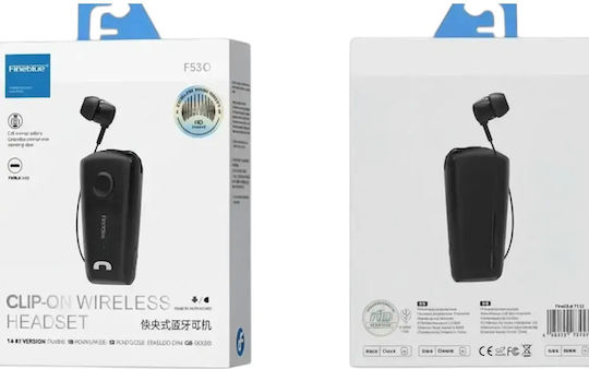 Fineblue F530 In-ear Bluetooth Handsfree Ακουστικό Πέτου Μαύρο