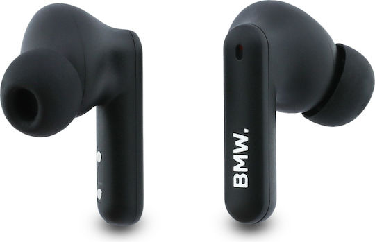 BMW Leder Metall Logo In-Ear Bluetooth Kopfhörer mit Ladekoffer Schwarze
