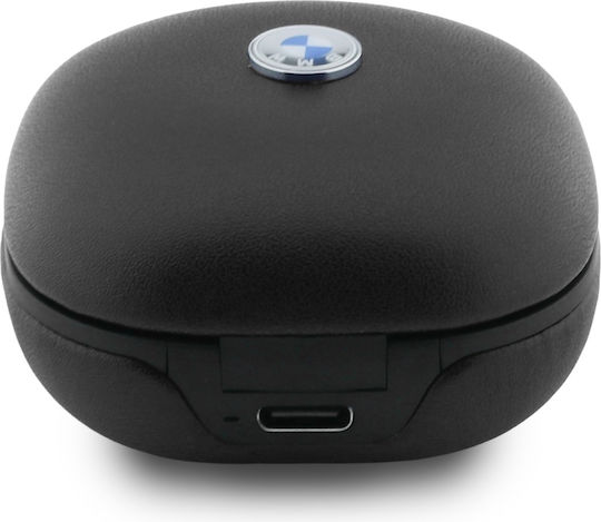 BMW Leder Metall Logo In-Ear Bluetooth Kopfhörer mit Ladekoffer Schwarze